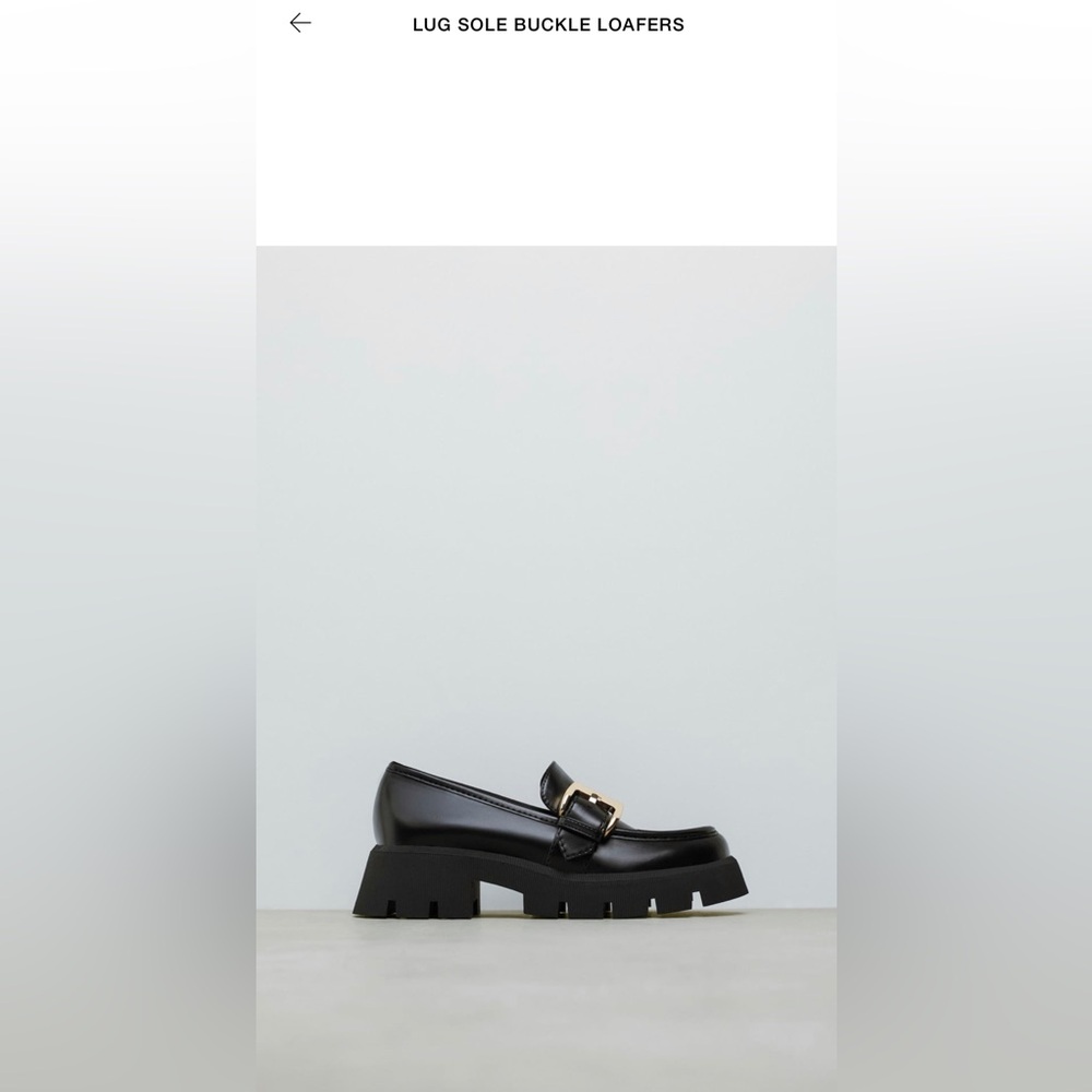Zara lug sole buckle loafers